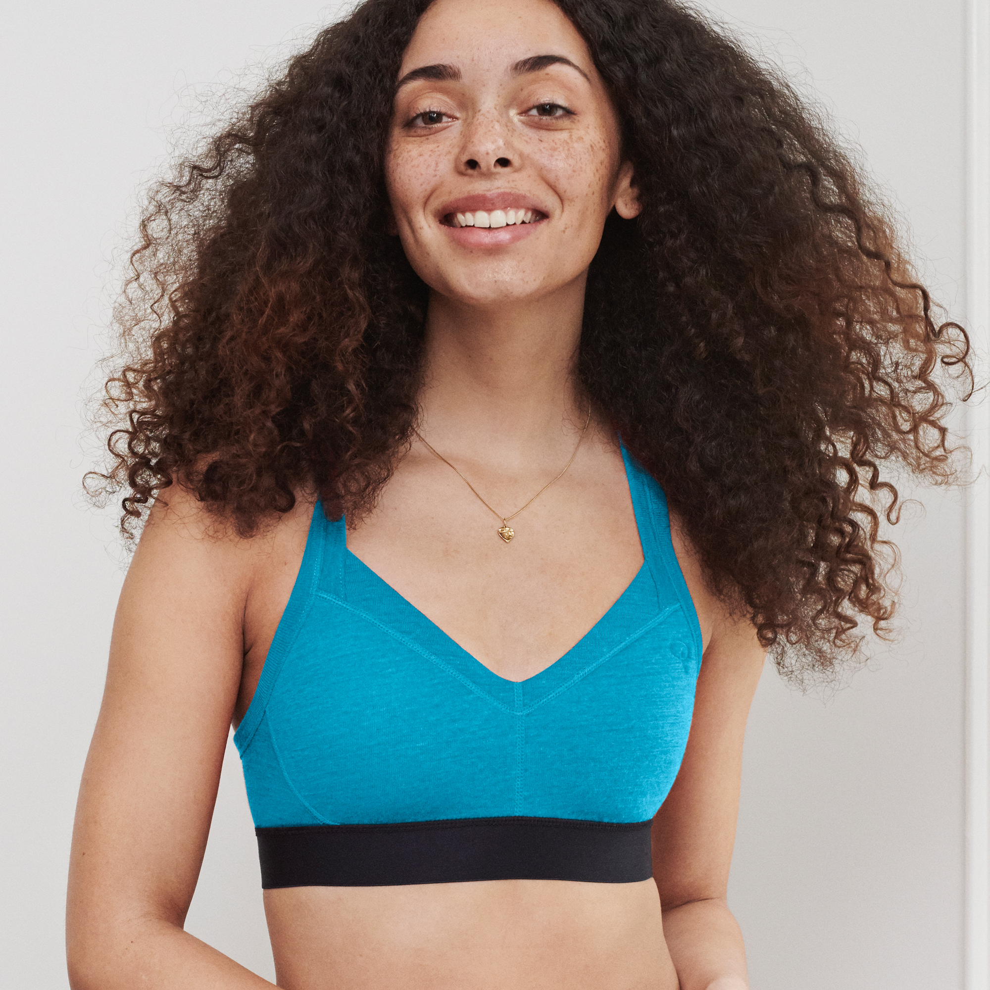 Sport wool bra, Turk Melange, hi-res